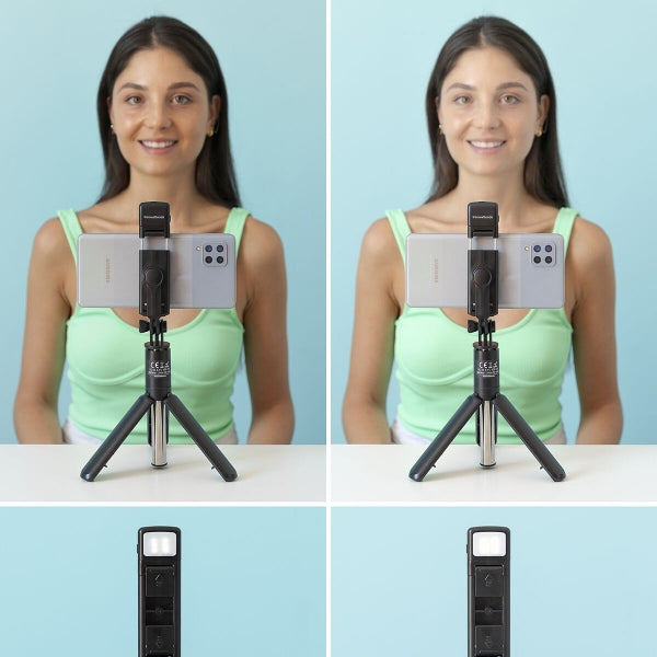 Smartphone Selfie-Stick mit LED & Fernbedienung - Handy-Stativ