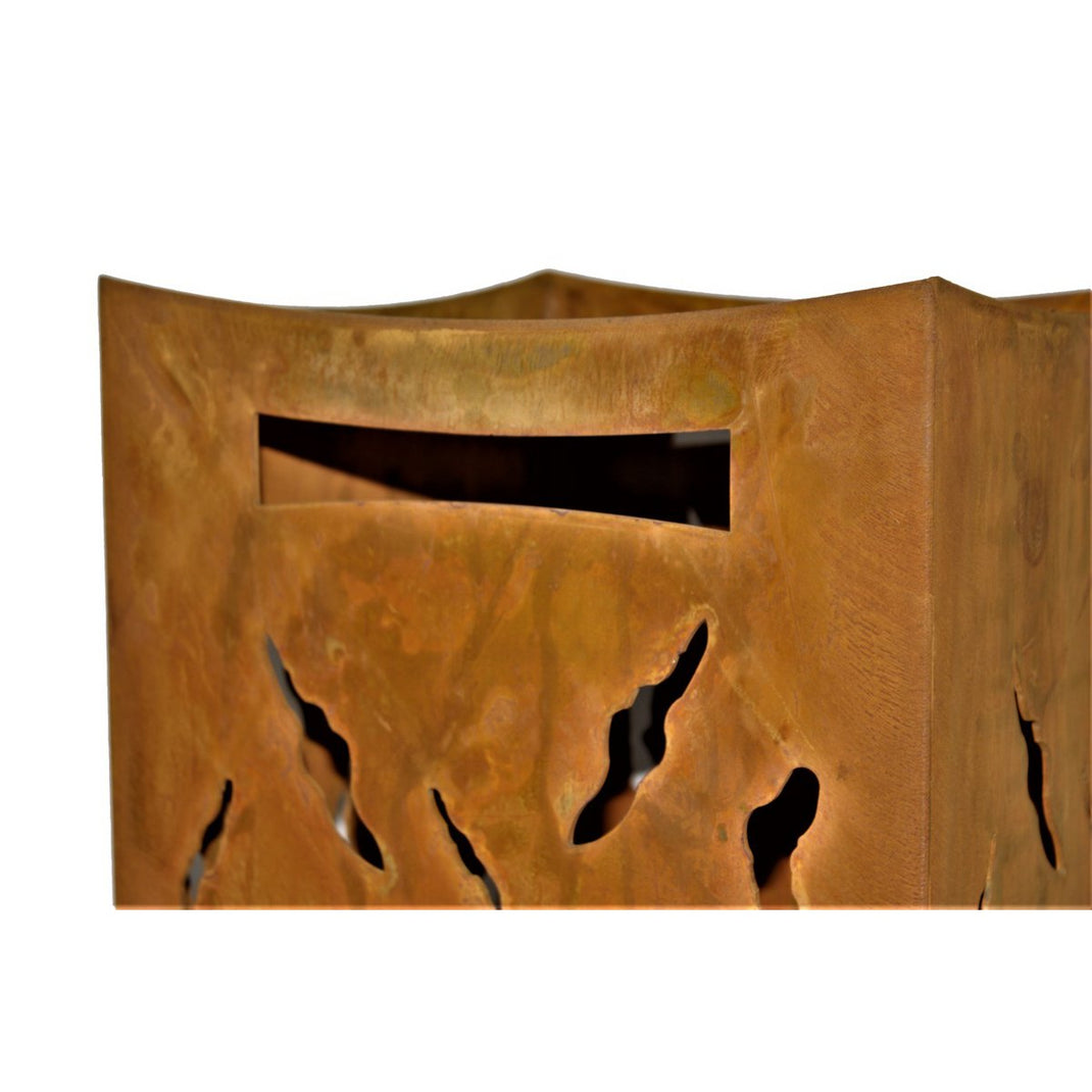 Feuertonne (57 cm) aus Rost mit tollem Flammenspiel - Edler Feuerkorb